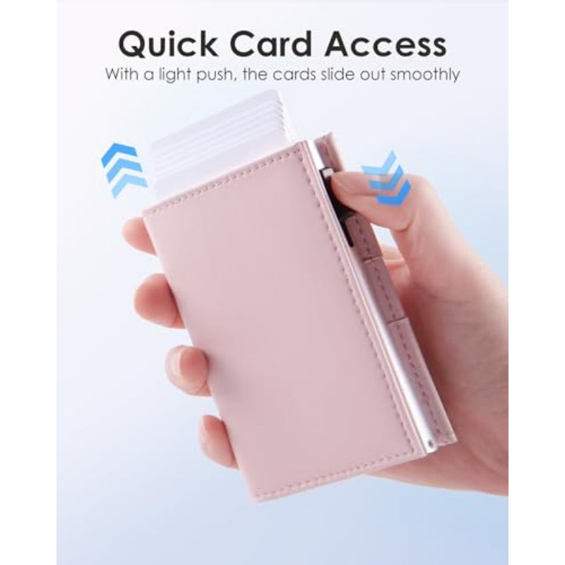 Women' RFID-Blocking Anti-Theft Wallet - Slim Trifold Wallet with Pop-Up Card Holder, Ultra-Thin Front Pocket, 9-11 Card Capacity, Cash Slot & ID Window - Premium Suitable for Travel, Everyday Carry &