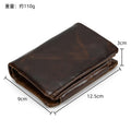 Genuine Faux Leather Wallet Coin Bag with Multiple Card Slots First-Layer Cowhide Three-Fold Short Wallet Faux Leather Coin Purse