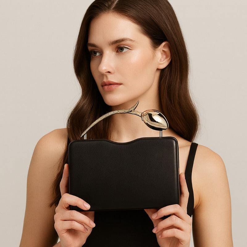 Clutch Rose Flower Shape Valentine'S Day Gift Crossbody European And Evening Bag